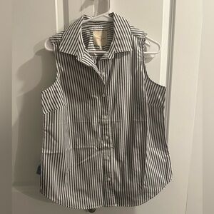 Sleeveless Striped Dress Shirt